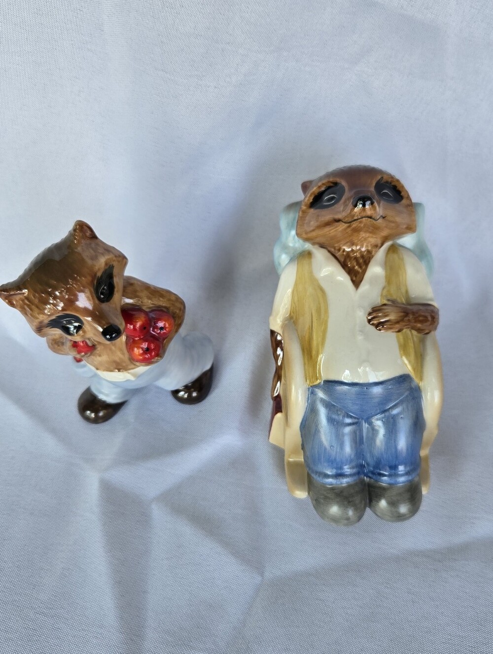Vintage 1981 Ringtale Raccoons "Rascal" & "Papa" Figurines NIB Set of 2